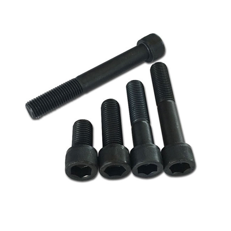 Parafuso de soquete hexagon preto meio thread