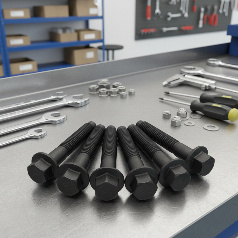 Parafusos pretos da flange da cabeça de cilindro da categoria 8,8 do aço carbono M8×40 Parafusos pretos da flange da cabeça de cilindro da categoria 8,8 do aço carbono M8×40