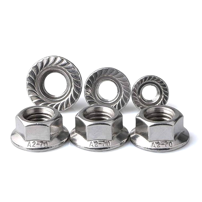 M16-1.5 Porca de flange hexagonal zincada Porcas antiderrapantes