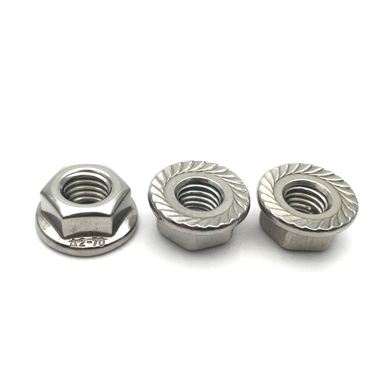 Porcas antiderrapantes de porca de flange hexagonal simples de aço inoxidável 304