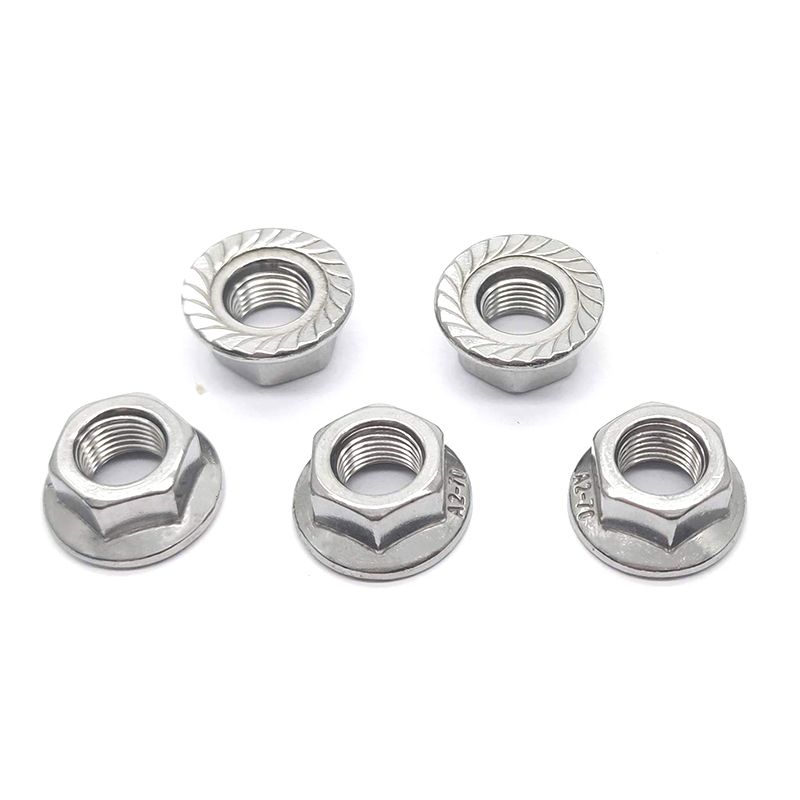 Porcas antiderrapantes de porca de flange hexagonal simples de aço inoxidável 304