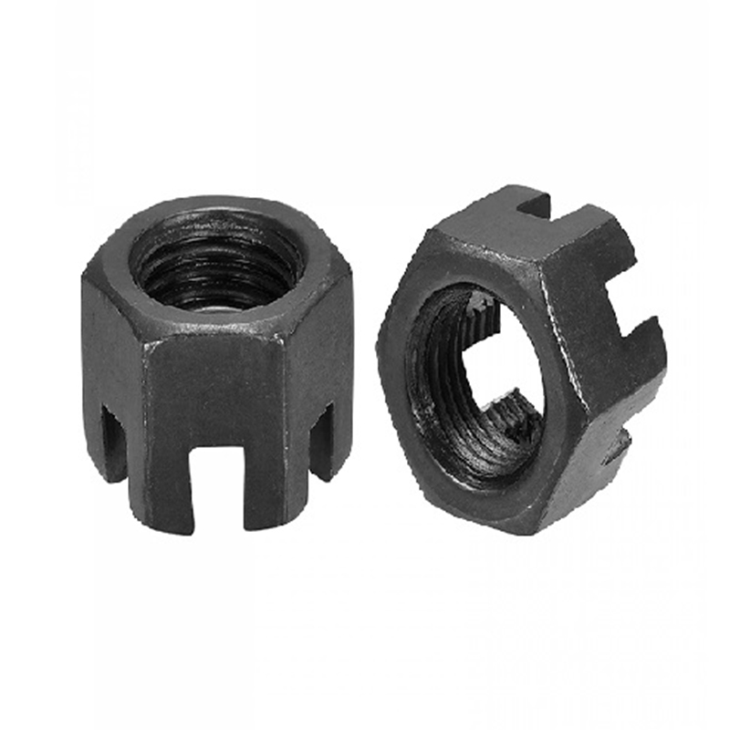 M16×1.5 grau 4,8 óxido preto de aço carbono com fenda porca de castelo RUÍDO 935 M16×1.5 grau 4,8 óxido preto de aço carbono com fenda porca de castelo RUÍDO 935