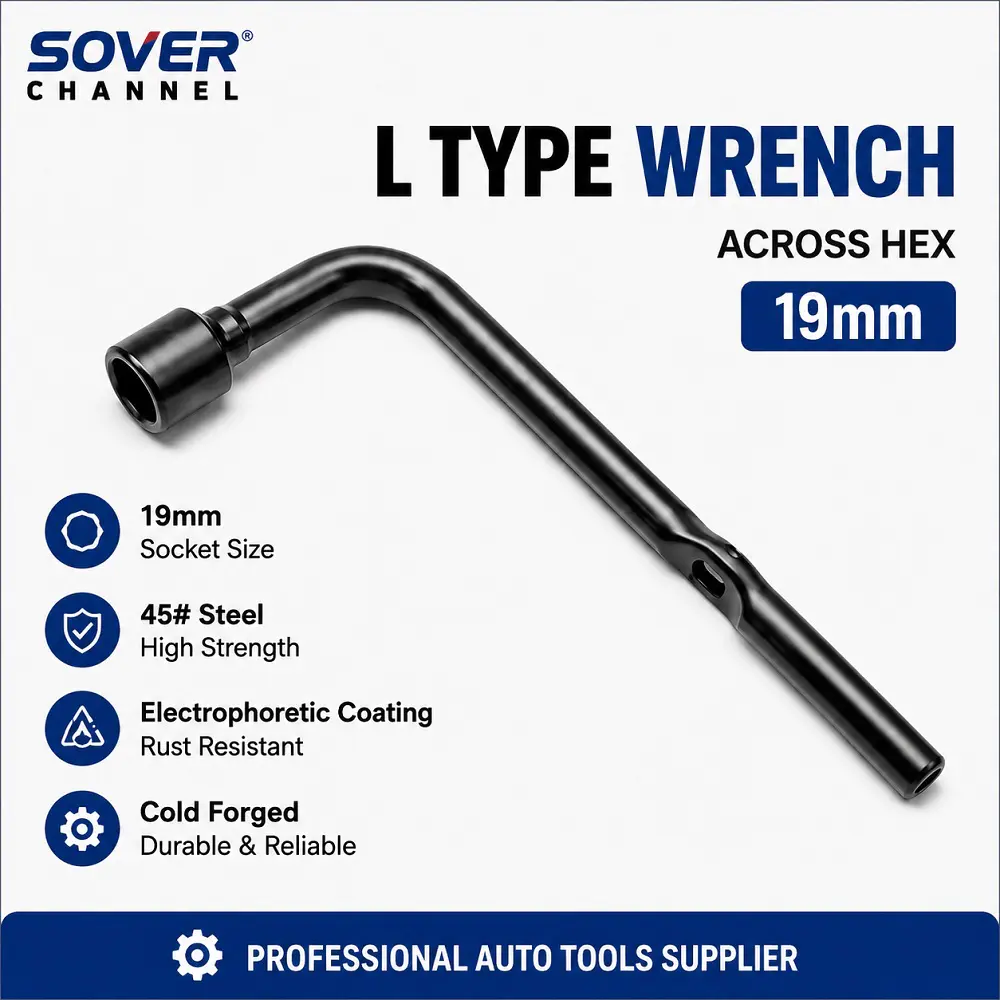 Chave de pneu em forma de L revestida com óxido preto de aço de alto carbono Chave de pneu em forma de L revestida com óxido preto de aço de alto carbono